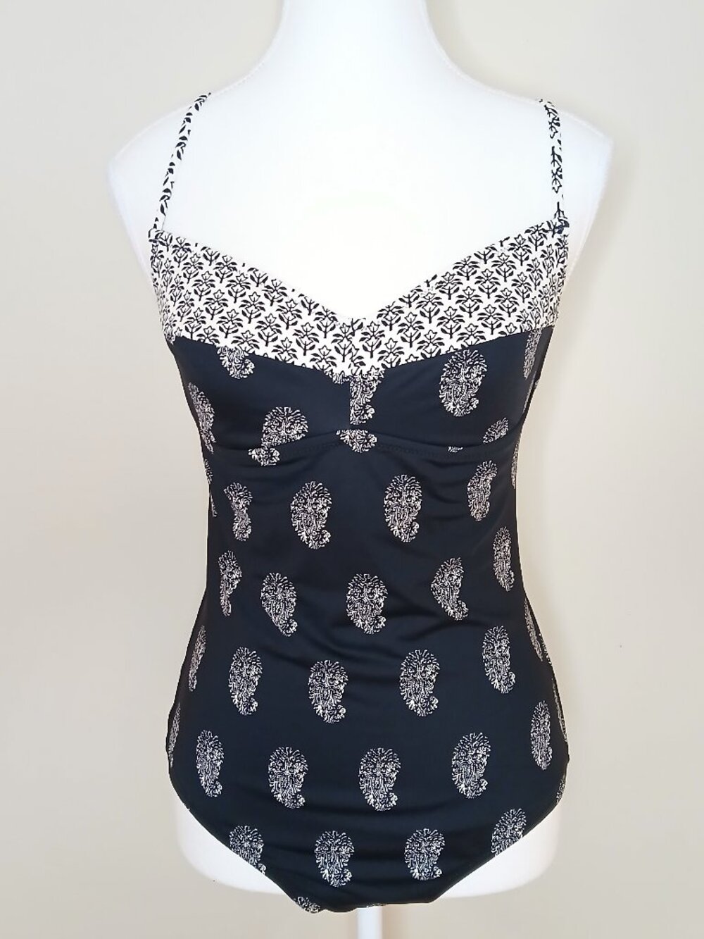 NWOT Madewell Block Print Boho Chic One Piece Swimsuit Size 8